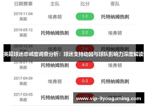 英超球迷忠诚度调查分析：球迷支持动因与球队影响力深度解读